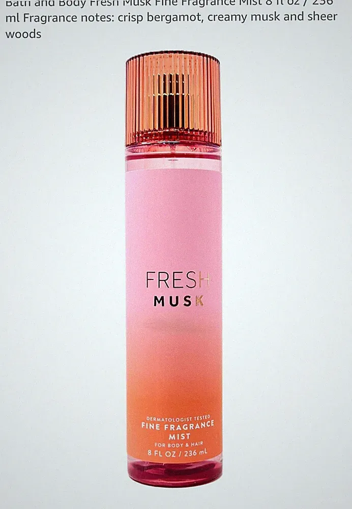 Original Bath & Body Works Fresh Musk Fine Fragrance Mist 8 fl oz / 236 ml